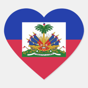 Adesivo Coração Drapeau d'Haïti - Bandeira do Haiti