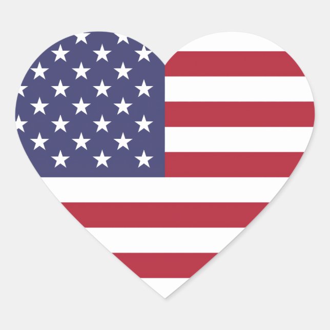 Adesivo Coração Drapeau Etats-Unis (Frente)