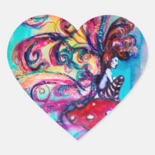 Adesivo Coração Duende pequeno da fantasia dos cogumelos