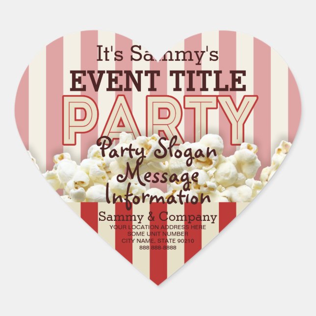 Adesivo Coração É a oferta do seu partido personalizado. (Frente)