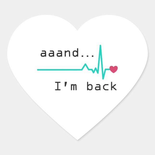 Adesivo Coração E eu voltei, Carro Sobrevivente de Negócios de Ata (Frente)