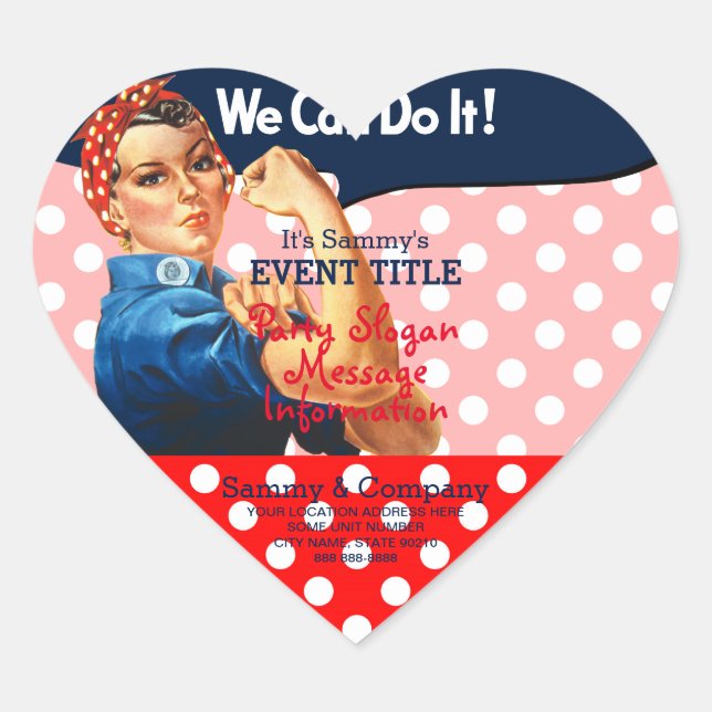 Adesivo Coração É o seu suprimento personalizado do Rosie Party (Frente)