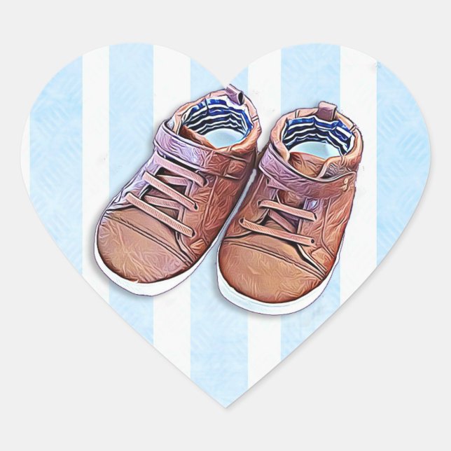 Adesivo Coração É um Chá de fraldas de Garoto. (Frente)