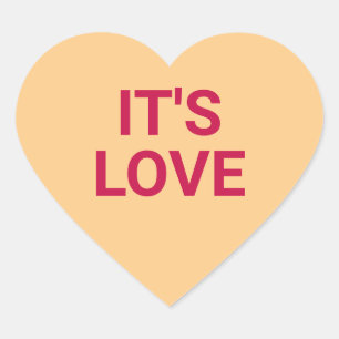 Adesivo Coração É uma conversa de Dia de os namorados laranja e fo