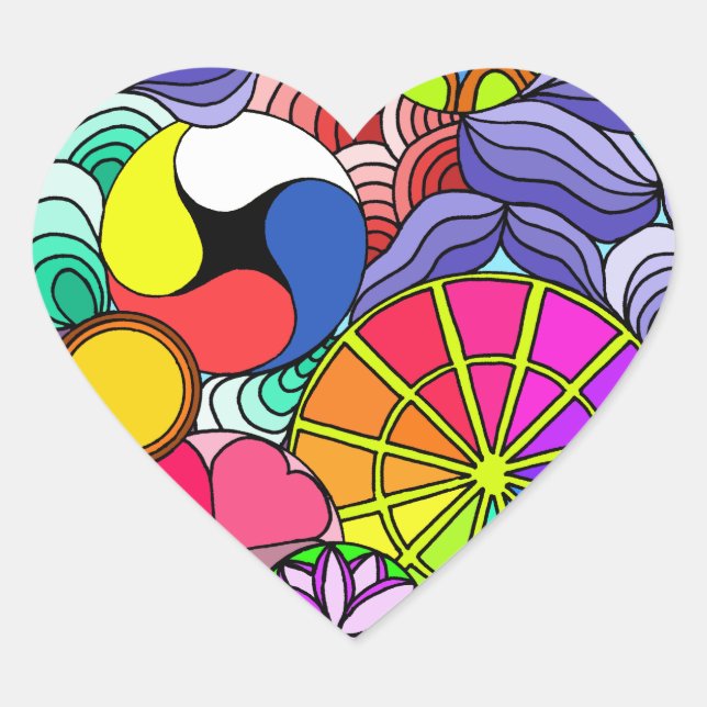 Adesivo Coração Earth Mandala Heart (Frente)