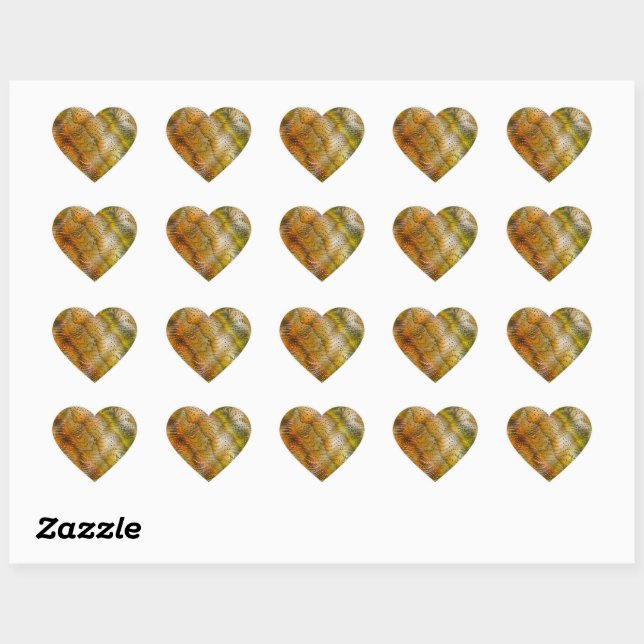 Adesivo Coração Earthtone Faux Snakeskin Heart Stickers (Folha)