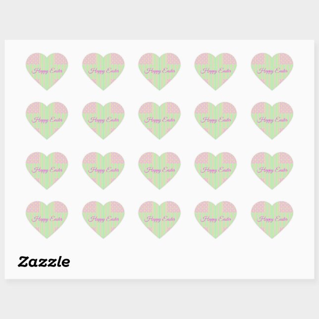 Adesivo Coração Easter Pastel Cross Heart Stickers - Happy Easter (Folha)