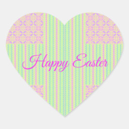 Adesivo Coração Easter Pastel Cross Heart Stickers - Happy Easter