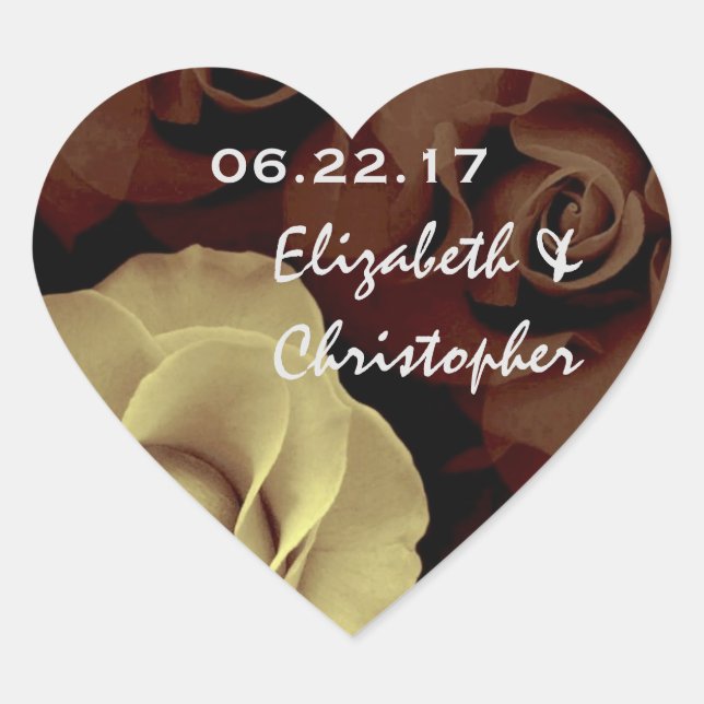 Adesivo Coração Ecru e Rosa Wedding Sticker V01 (Frente)