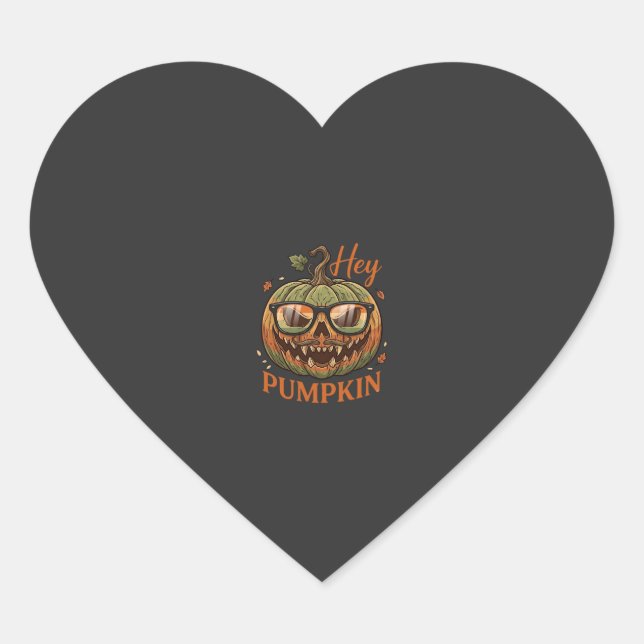 Adesivo Coração Ei Abóbora Óculos de Halloween Jack Lantern Bigode (Frente)