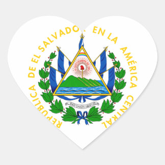 Adesivo Coração El Salvador - emblema/pavilhão/casaco de armas/sím