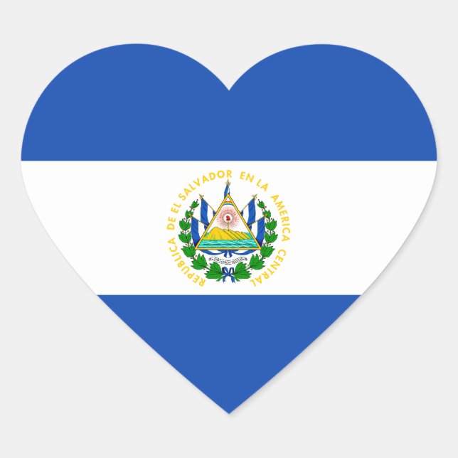 Adesivo Coração El Salvador Flag Heart Sticker (Frente)