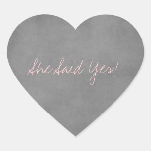 Adesivo Coração Ela Disse Sim, Stickers