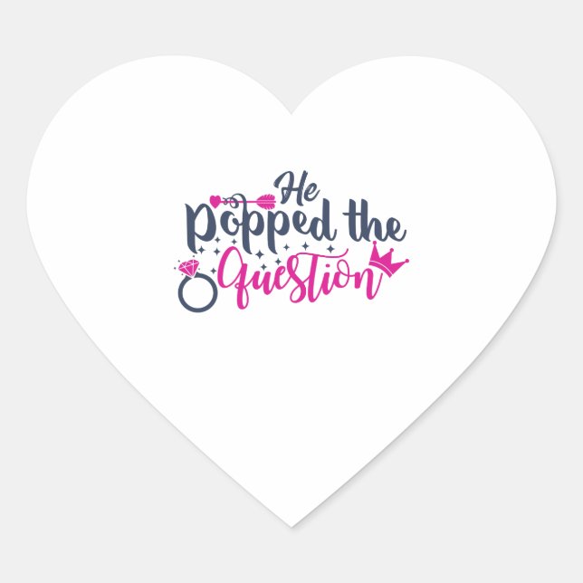 Adesivo Coração Ele fez o pedido (Frente)