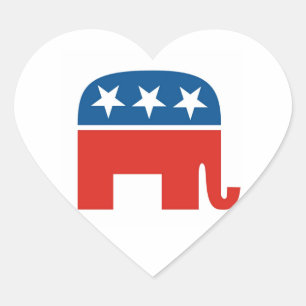 Adesivo Coração elefante do partido republicano dos estados unidos