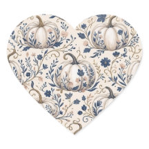 Elegante Abóbora Marfim Chinoiserie Floral Vintage