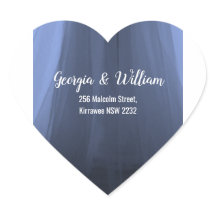 Elegante Blue Romantic Return Address Sticker B