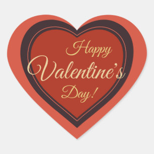 Adesivo Coração Elegante dia dos namorados retrô vermelho feriado