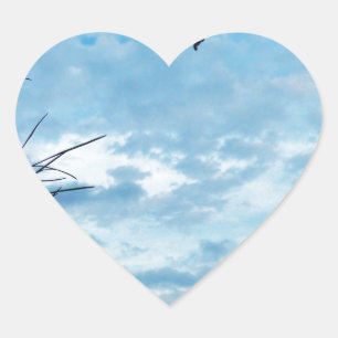 Adesivo Coração Elegante Holly Christmas, céu azul