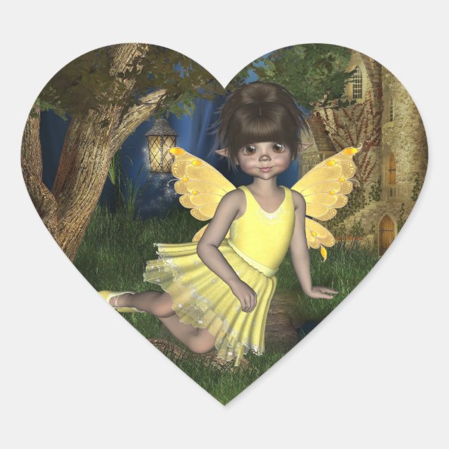 Adesivo Coração Elfin Fairy Keldie Sticker (Frente)