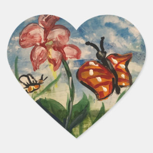 Adesivo Coração Embalagem de creches escolares para primavera