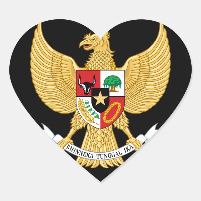 Adesivo Coração emblema da indonésia (Frente)