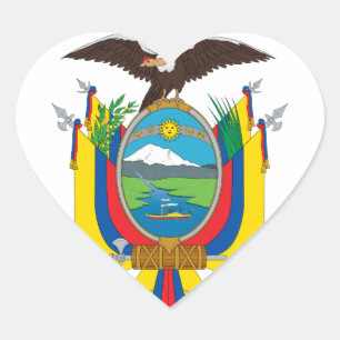 Adesivo Coração emblema do ecuador