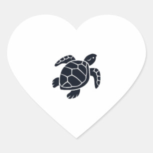 Adesivo Coração Emblema Logotipo Tartaruga Slider de Orelha Vermel