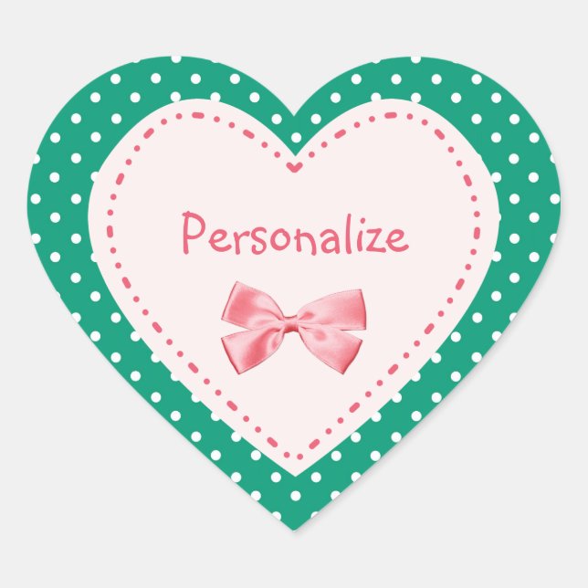 Adesivo Coração Emerald Green Heart com nome (Frente)