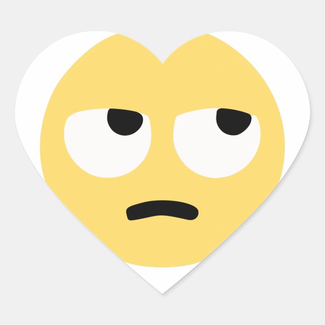 Adesivo Coração emoji eye roll (Frente)