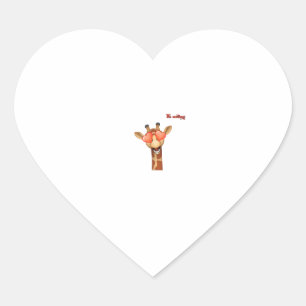 Adesivo Coração emoji feliz amor olhos girafa