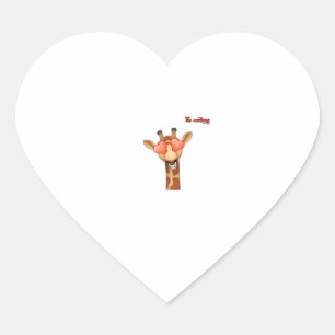 Adesivo Coração emoji feliz amor olhos girafa