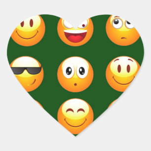 Adesivo Coração emoji verde-escuro