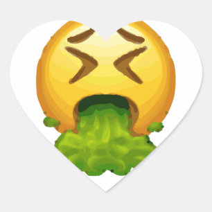 Adesivo Coração emoji vomitando