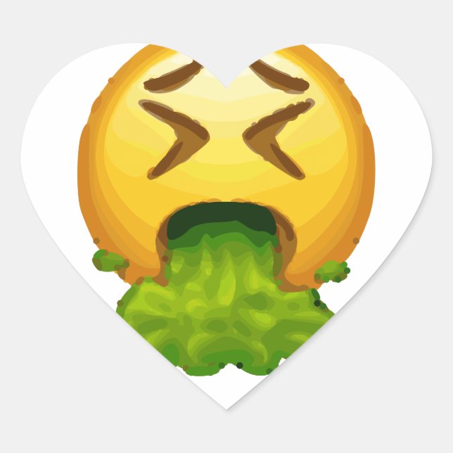 Adesivo Coração emoji vomitando (Frente)