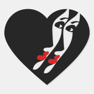 Adesivo Coração encarar o espelho de uma pessoa