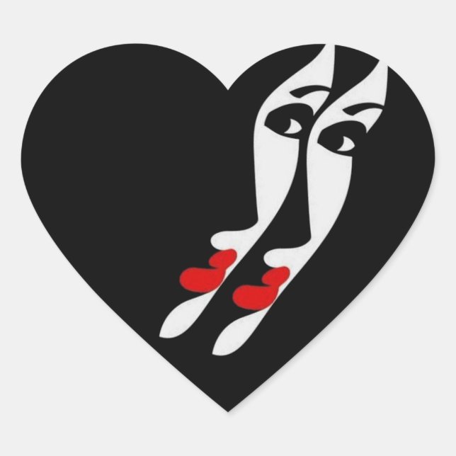 Adesivo Coração encarar o espelho de uma pessoa (Frente)