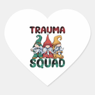 Adesivo Coração Enfermagem de Emergência na Praça Trauma Gnomos