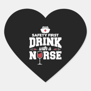 Adesivo Coração Enfermeira bebe com uma enfermeira Engraçada Roupa