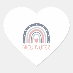 Adesivo Coração Enfermeira NICU Boho Rainbow NICU Nurse Gifts NICU