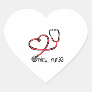 Adesivo Coração Enfermeira NICU - Camisa Enfermeira NICU - Present
