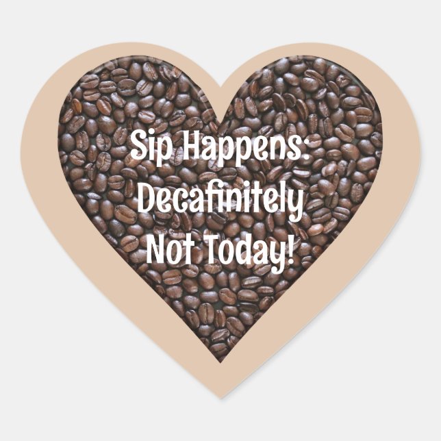 Adesivo Coração Engraçado Café (Frente)