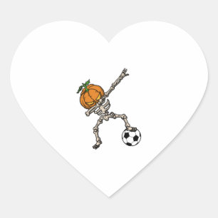 Adesivo Coração Engraçado Dabbing Pumpkin Head Soccer Ideia