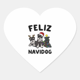 Adesivo Coração Engraçado Feliz Navidog Miniature Schnauzer, amant
