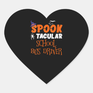 Adesivo Coração Engraçado motorista de ônibus escolar Spooktacular