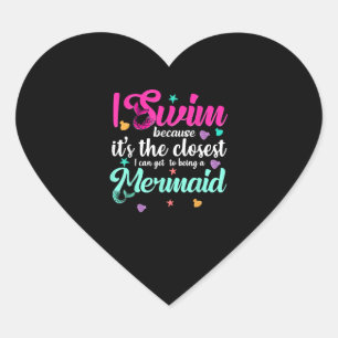 Adesivo Coração Engraçado Sereia Nadando Citação Mulheres E Men