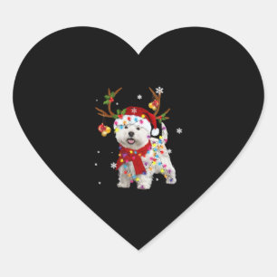 Adesivo Coração Engraçado Westie Natal Tee Reindeer Natal