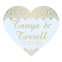 Envelope de Casamento Selos de Ouro de Vintage Ele