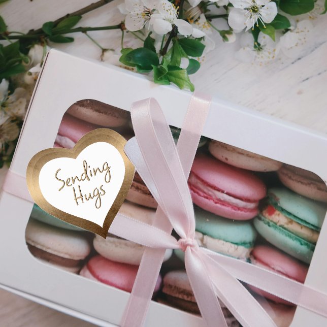 Adesivo Coração Enviando Abraços Coração de Bronze Iridescente (Criador carregado)