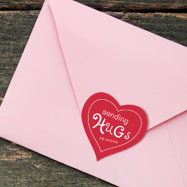 Adesivo Coração Enviando Abraços Valentines Personalizado